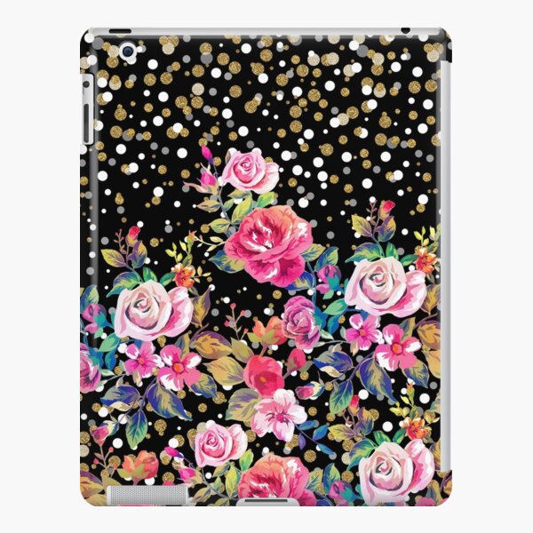 Modern watercolor spring floral and gold dots pattern iPad Snap Case