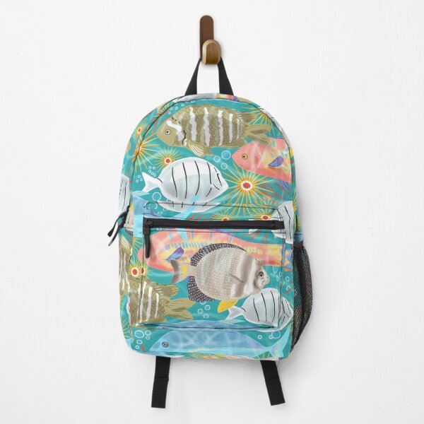 Item preview, Hawaiian Tropical Fish on Teal Blue designed and sold by vinpauld.