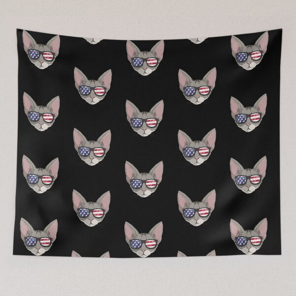 Item preview, Patriotic Devon Rex Cat Kitty Merica American Flag designed and sold by fatamyfan1.