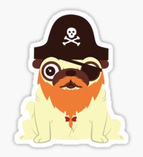 Pug in a crew Sticker