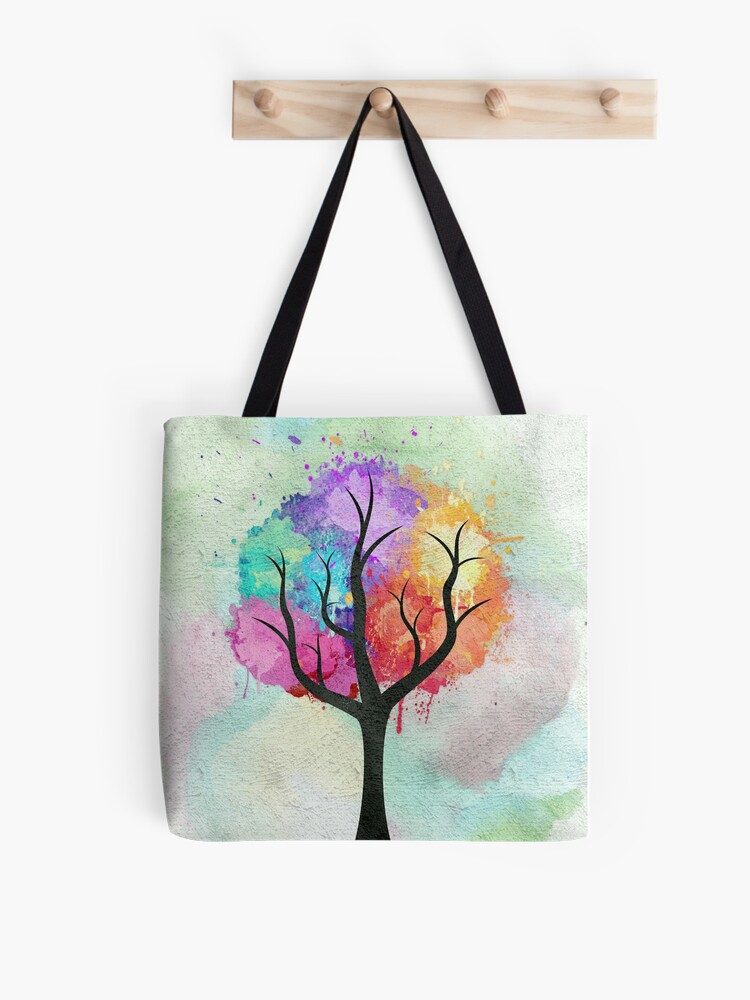 Colorful Tree of Life Tote Bag 