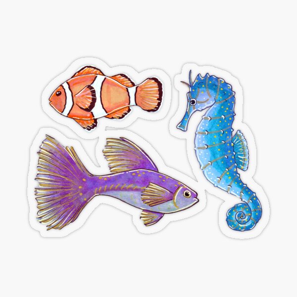 Poissons Sticker transparent