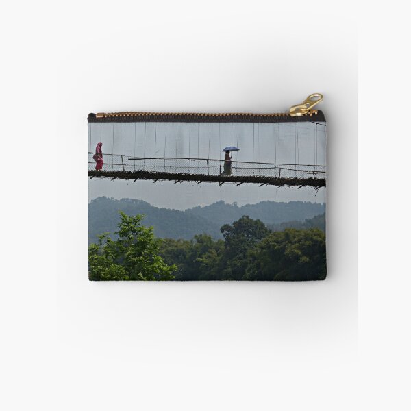 Item preview, People on Jungle Bamboo Suspension Bridge, India designed and sold by worldways.