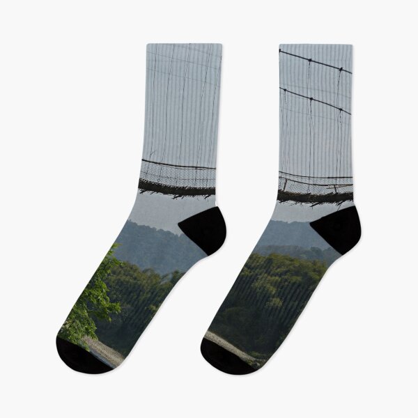 Item preview, People on Jungle Bamboo Suspension Bridge, India designed and sold by worldways.