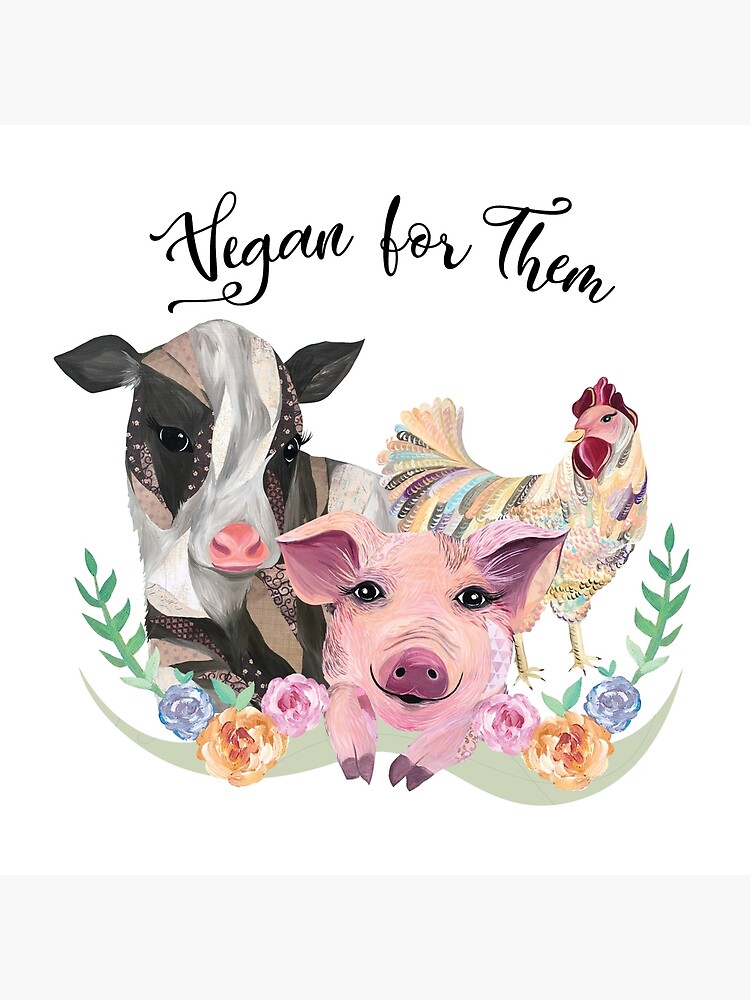 Don't Have a Cow, Lamb, Pig, Chicken. Have Vegan Food! Premium Face –  LisetteArt Shop