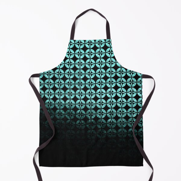 Item preview, Textured teal and black Shippo ombre - traditional Japanese pattern designed and sold by misentangled.