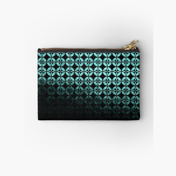 Item preview, Textured teal and black Shippo ombre - traditional Japanese pattern designed and sold by misentangled.