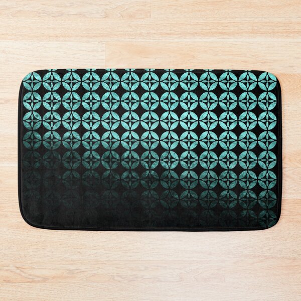 Item preview, Textured teal and black Shippo ombre - traditional Japanese pattern designed and sold by misentangled.