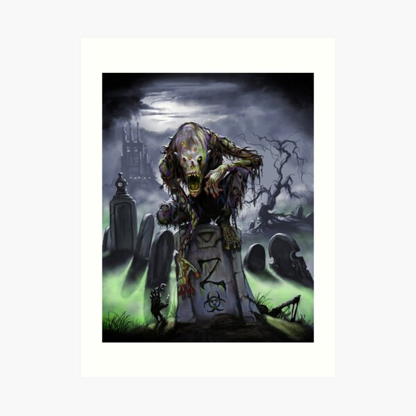 Graveyard Zombie Art Print