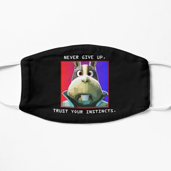 Peppy Hare Never Give Up (White Text) Mask