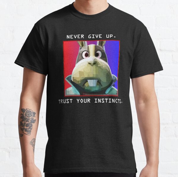 Peppy Hare Never Give Up (White Text) Classic T-Shirt