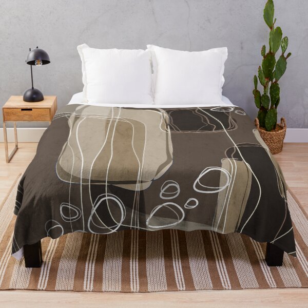 Item preview, Retro Block Design in Ivory and Taupe designed and sold by simplydesignart.
