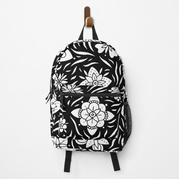Item preview, Black and White Flowers || Abstract Flowers || Pattern designed and sold by Hilary Leslie.