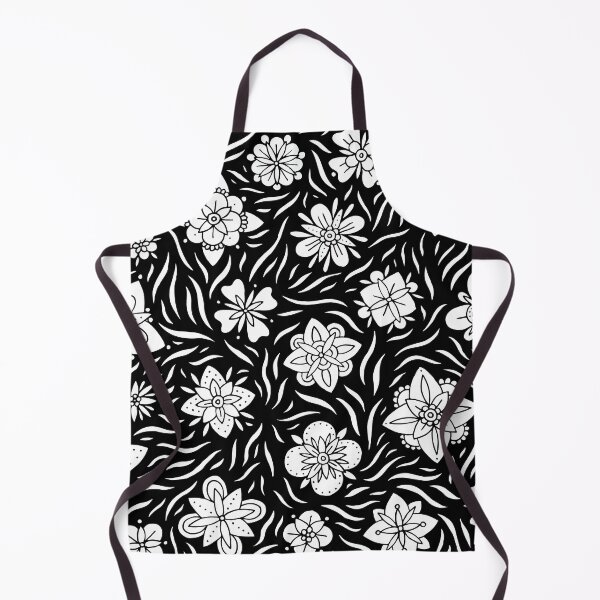 Item preview, Black and White Flowers || Abstract Flowers || Pattern designed and sold by Hilary Leslie.