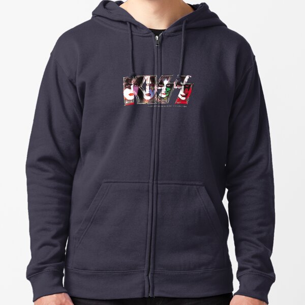 Kiss Band Logo - All Members Faces Zipped Hoodie
