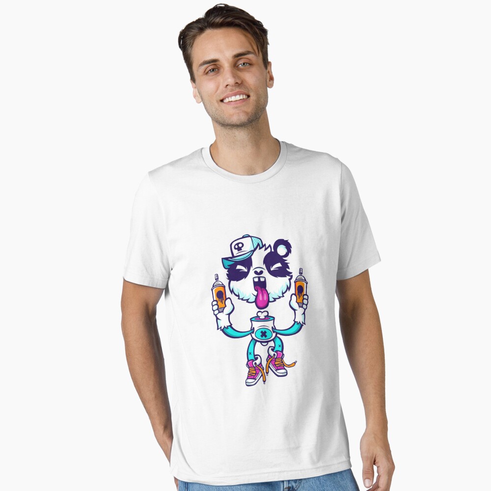 COQUET STUDIO☆CRAYON GRAFFITI FACE LESSER PANDA T-SHIRT Graffiti Panda BRIGHT.