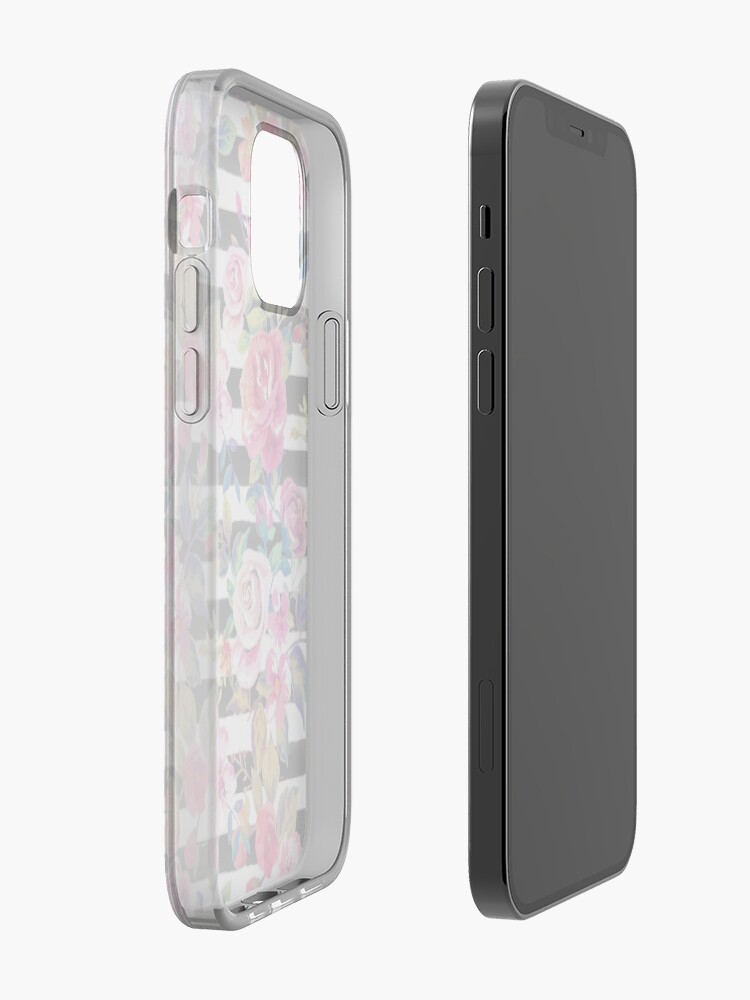 Alternate view of Cute spring floral and stripes watercolor pattern iPhone Case & Cover