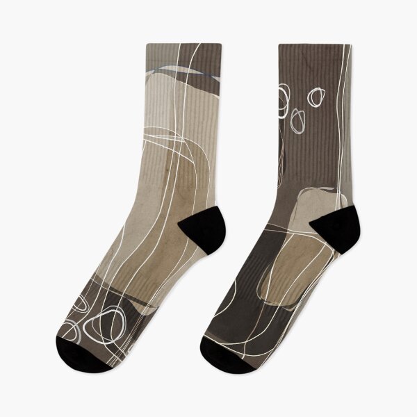 Item preview, Retro Block Design in Ivory and Taupe designed and sold by simplydesignart.