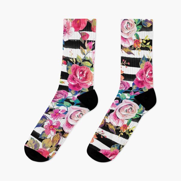 Item preview, Cute spring floral and stripes watercolor pattern designed and sold by InovArtS.