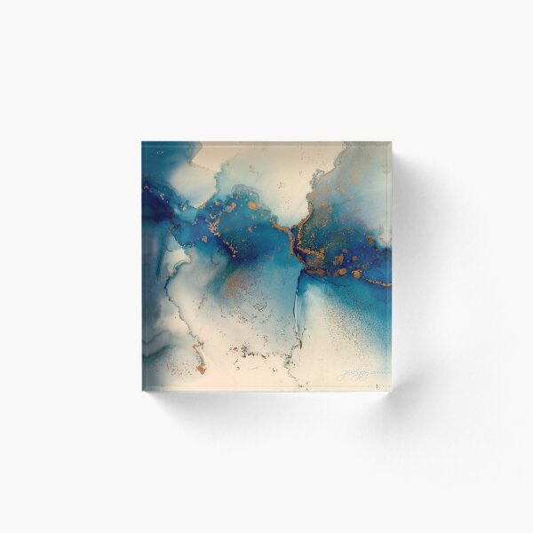 Blues Abstract Acrylic Block