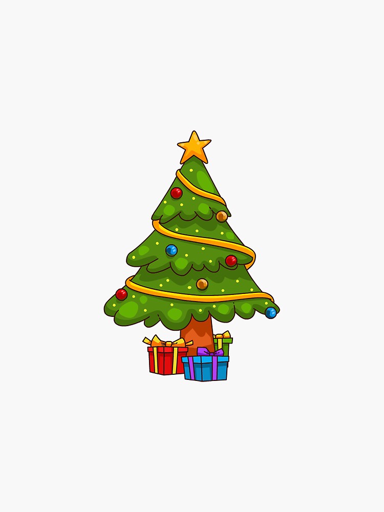 Download "Christmas tree" Sticker by hannah117 | Redbubble