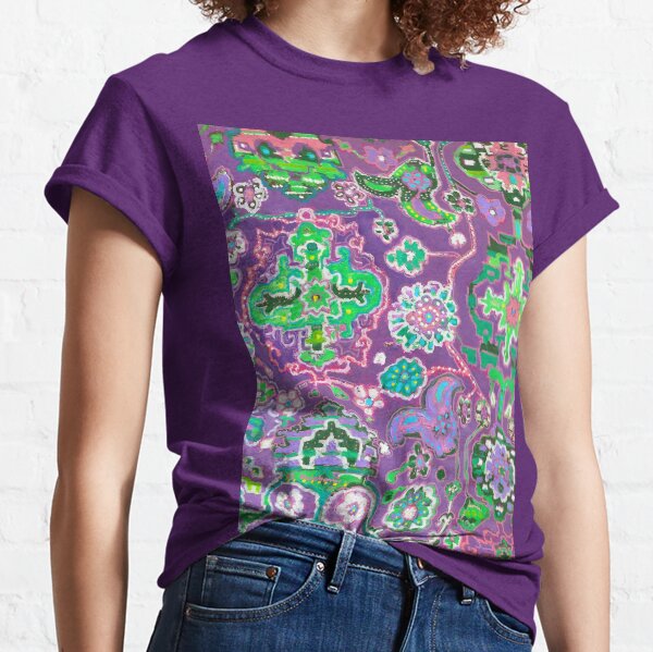 Purple Pink and Green Fantasy Tapestry Art Classic T-Shirt