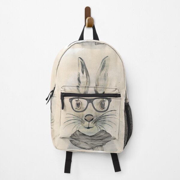 Item preview, Cute funny watercolor bunny with glasses and scarf hand paint designed and sold by InovArtS.