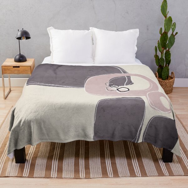 Item preview, Retro Abstract Design in Shell Pink and Aubergine designed and sold by simplydesignart.