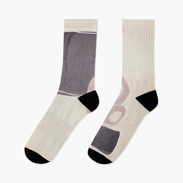 Item preview, Retro Abstract Design in Shell Pink and Aubergine designed and sold by simplydesignart.
