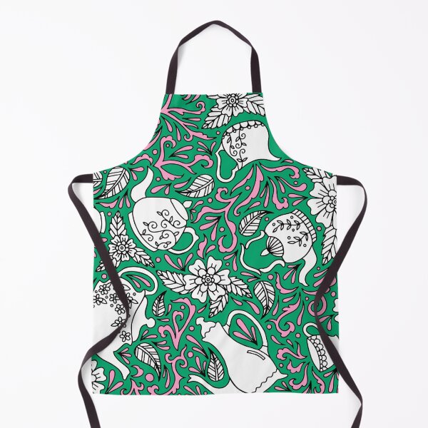 Item preview, Tea Time Green || Tea Pot || Tea Cup || Tea Party designed and sold by Hilary Leslie.