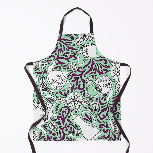 Item preview, Tea Time Mint || Tea Pot || Tea Cup || Tea Party designed and sold by Hilary Leslie.