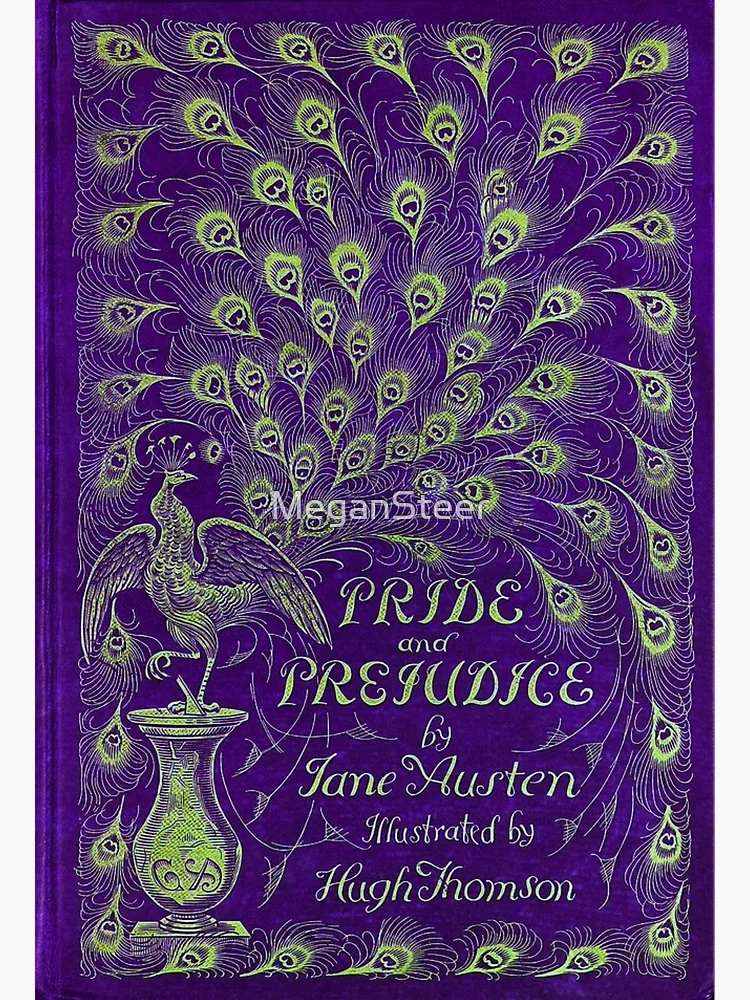 Pride and Prejudice, 1894 Peacock Cover in Blue Greeting Card for Sale by  MeganSteer