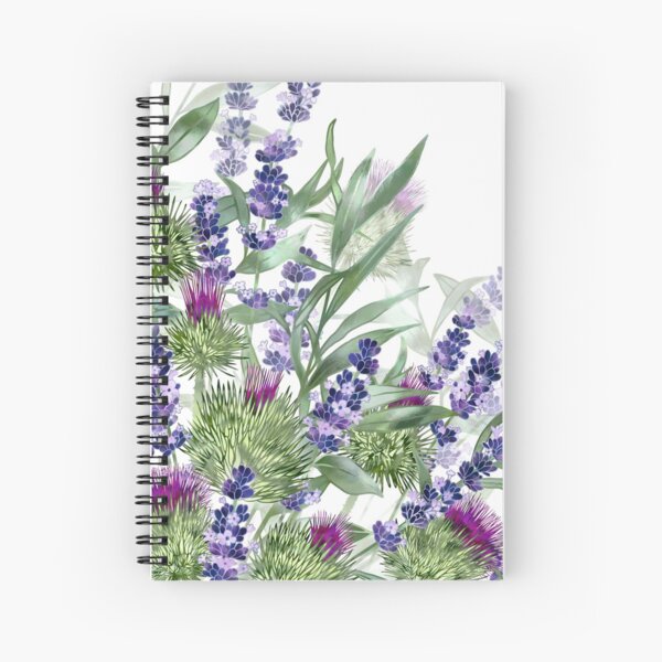 Thistles & Lavender Spiral Notebook