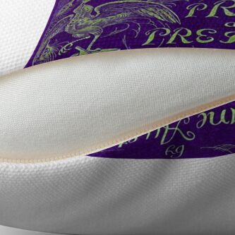 Alternate view of Pride and Prejudice, 1894 Peacock Cover in Purple Throw Pillow