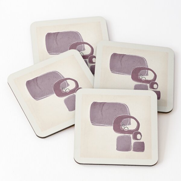 Item preview, Retro Abstract Design in Mulberry and Mauve designed and sold by simplydesignart.