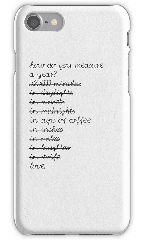 "measure your life in love " iPhone Cases & Skins by leighsthings