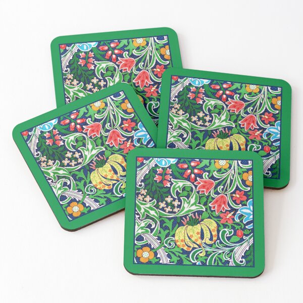 Item preview, Art Nouveau Jacobean Flower Garden, Green and Multi     designed and sold by Marymarice.