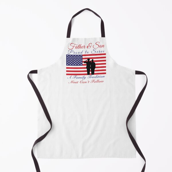 Item preview, Proud to Serve Military Family Tradition Father and Son Saluting US Flag designed and sold by MadMando.