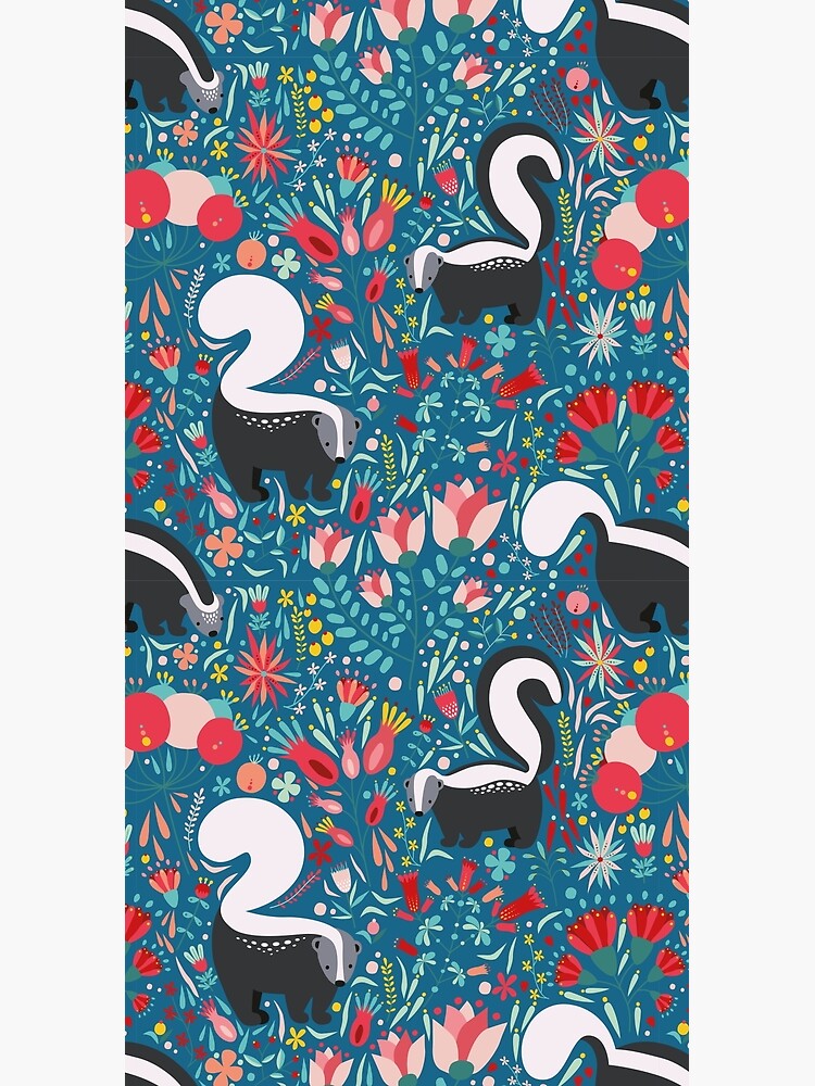 Skunk Floral Pattern by InventiveGenius