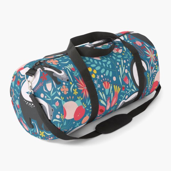 Skunk Floral Pattern Duffle Bag