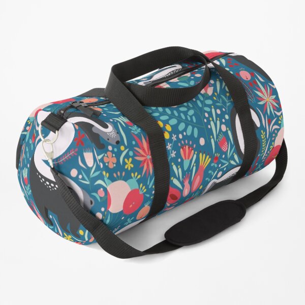 Skunk Floral Pattern Duffle Bag