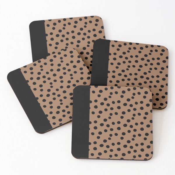 Item preview, Black Polka Dots on Brown designed and sold by atlantekdesigns.