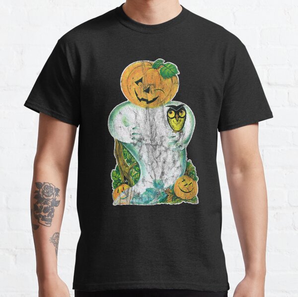 Vintage Halloween Ghost Pumpkin Face Cut Out Classic T-Shirt