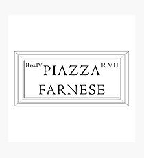 Piazza Farnese, Rome Street Sign, Italy Photographic Print