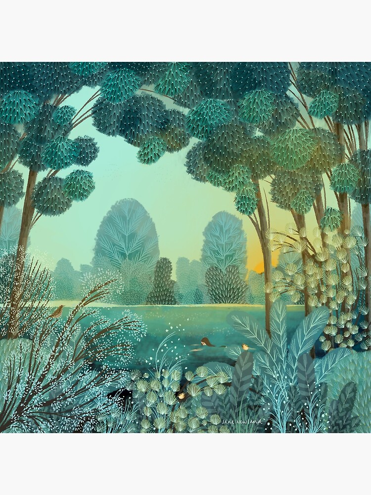 Thumbnail 3 of 3, Canvas Print, Sunrise Swim designed and sold by Jane-Newland.