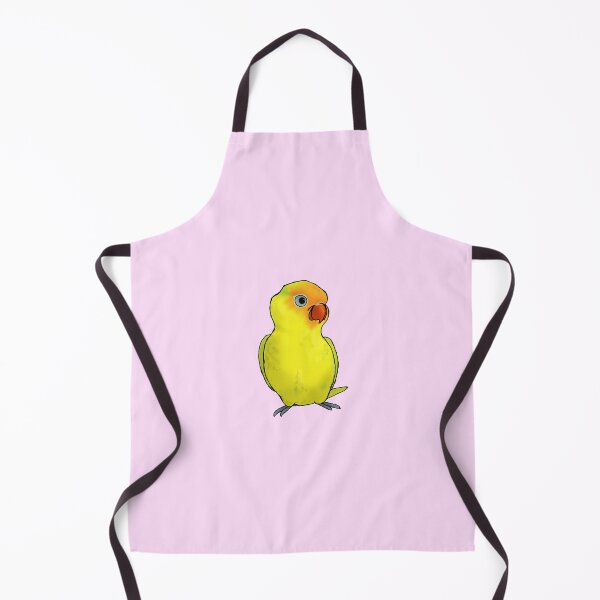 Item preview, cute yellow lovebird drawing designed and sold by JuliaKerczaArt.