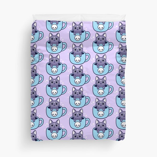 Black Magic Tea / Coffee Cat | Nikury Duvet Cover