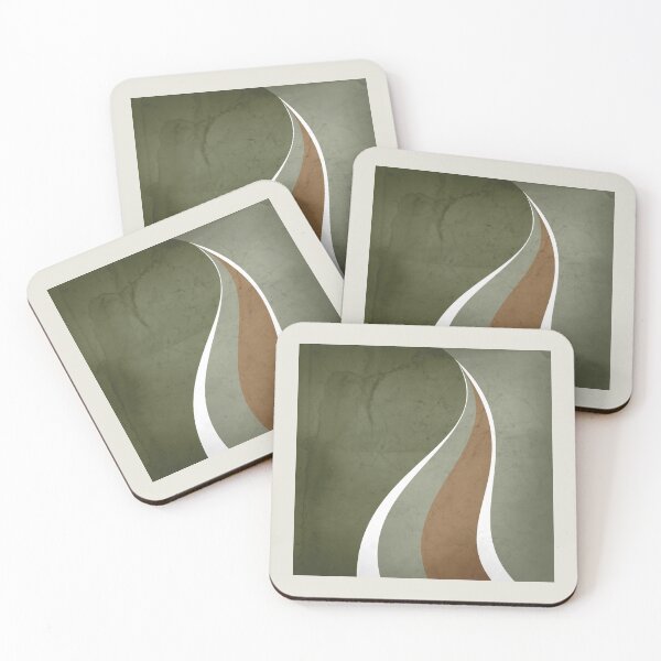 Item preview, Contemporary Abstract Swerves in Sage Green and Cinnamon designed and sold by simplydesignart.