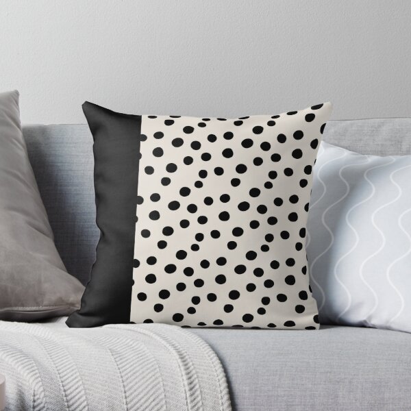 Small Polka Dot Pillow (black and white) Pillows