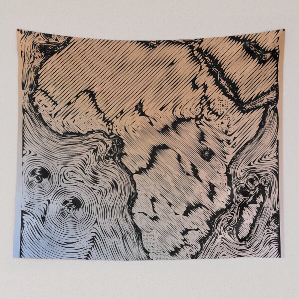 Item preview, Africa Fantasy-Style Map - Artistic Digital Copper Engraving designed and sold by Dator.